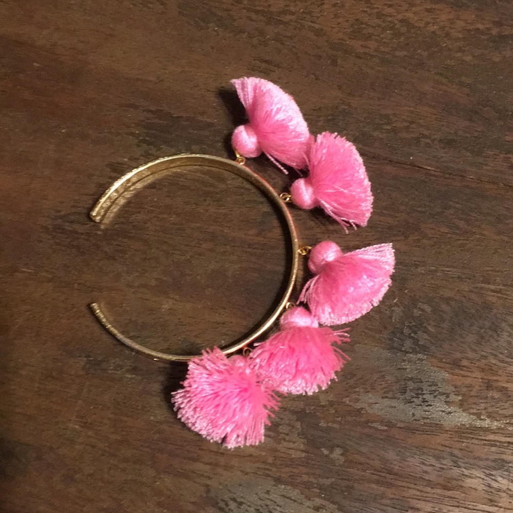 New gold cuff with pick tassels